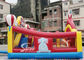 Circus Clown Themed Inflatable Fun City Amusement Park With Slide Inside For Kids