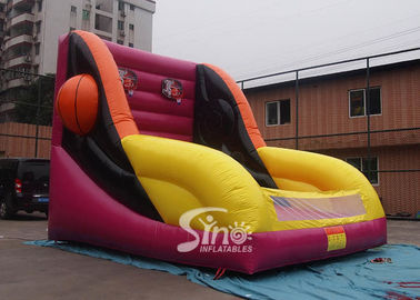 Custom made giant inflatable basketball throwing with hoop for indoor games